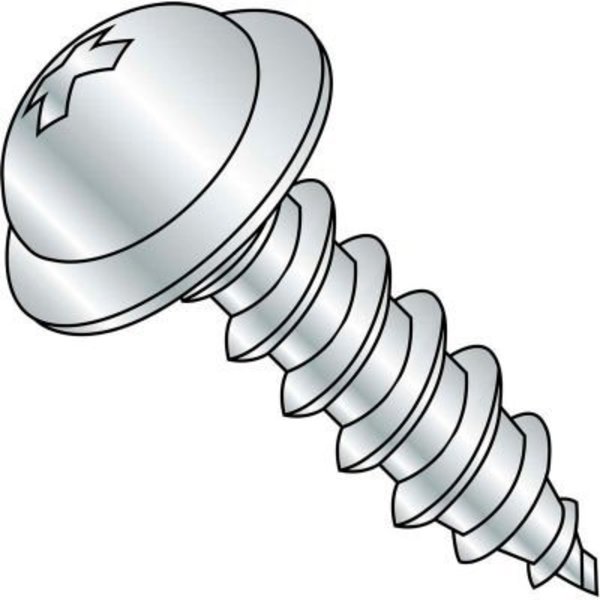 Kanebridge Sheet Metal Screw, #8-15 x 1-1/2 in, Zinc Baked Steel Round Head Phillips Drive 0824APRW